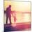 Father and Son Walking Out on a Dock at Sunset-soupstock-Mounted Photographic Print