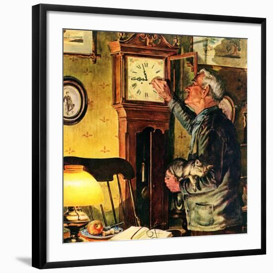 "Father and Time,"March 1, 1946-W.C. Griffith-Framed Giclee Print