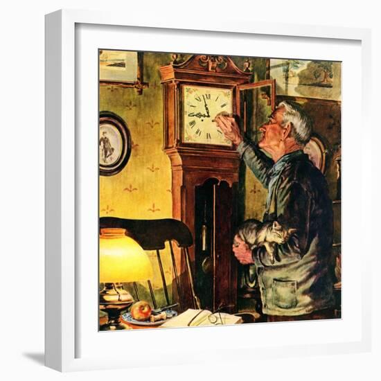 "Father and Time,"March 1, 1946-W.C. Griffith-Framed Giclee Print