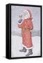 Father Christmas and a Robin-Lavinia Hamer-Framed Stretched Canvas