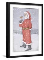 Father Christmas and a Robin-Lavinia Hamer-Framed Giclee Print