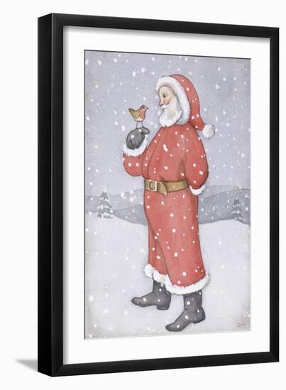 Father Christmas and a Robin-Lavinia Hamer-Framed Giclee Print