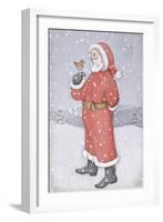 Father Christmas and a Robin-Lavinia Hamer-Framed Giclee Print