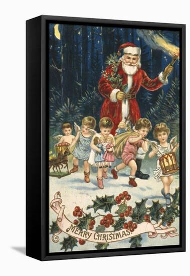 Father Christmas and His Merry Band-null-Framed Stretched Canvas