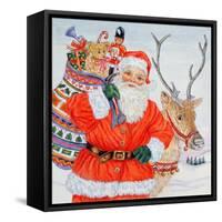 Father Christmas and His Reindeer-Catherine Bradbury-Framed Stretched Canvas