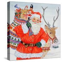 Father Christmas and His Reindeer-Catherine Bradbury-Stretched Canvas