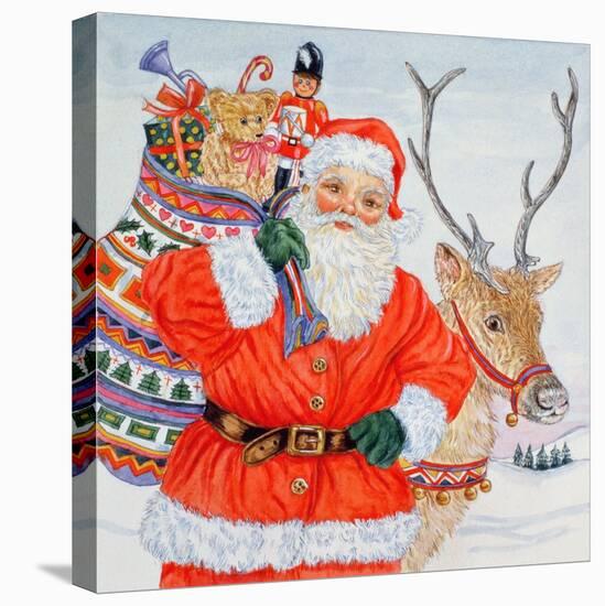 Father Christmas and His Reindeer-Catherine Bradbury-Stretched Canvas