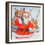 Father Christmas and His Reindeer-Catherine Bradbury-Framed Premium Giclee Print