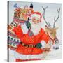 Father Christmas and His Reindeer-Catherine Bradbury-Stretched Canvas