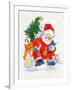 Father Christmas and Kittens, 1996-Diane Matthes-Framed Giclee Print