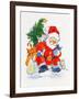 Father Christmas and Kittens, 1996-Diane Matthes-Framed Giclee Print