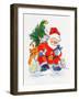 Father Christmas and Kittens, 1996-Diane Matthes-Framed Giclee Print