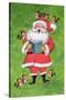 Father Christmas and Robin Chorus-Stanley Cooke-Stretched Canvas