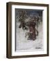 Father Christmas Delivering Xmas Presents-Arthur Rackham-Framed Art Print