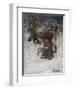Father Christmas Delivering Xmas Presents-Arthur Rackham-Framed Art Print