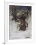 Father Christmas Delivering Xmas Presents-Arthur Rackham-Framed Art Print
