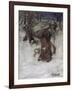 Father Christmas Delivering Xmas Presents-Arthur Rackham-Framed Art Print