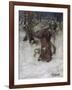 Father Christmas Delivering Xmas Presents-Arthur Rackham-Framed Art Print