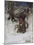 Father Christmas Delivering Xmas Presents-Arthur Rackham-Mounted Art Print