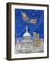 Father Christmas Flying over London-Catherine Bradbury-Framed Premium Giclee Print