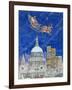 Father Christmas Flying over London-Catherine Bradbury-Framed Giclee Print