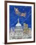 Father Christmas Flying over London-Catherine Bradbury-Framed Giclee Print