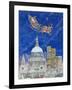 Father Christmas Flying over London-Catherine Bradbury-Framed Giclee Print