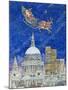 Father Christmas Flying over London-Catherine Bradbury-Mounted Giclee Print