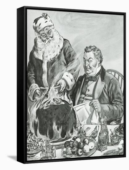 Father Christmas, Illustration from 'John Bull'-null-Framed Stretched Canvas