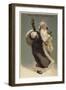 Father Christmas in a Fur Coat, Carrying Presents-null-Framed Giclee Print