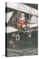 Father Christmas in an Aeroplane-CT Hill-Stretched Canvas