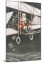 Father Christmas in an Aeroplane-CT Hill-Mounted Art Print
