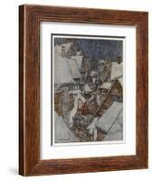 Father Christmas in His Sleigh-Arthur Rackham-Framed Art Print