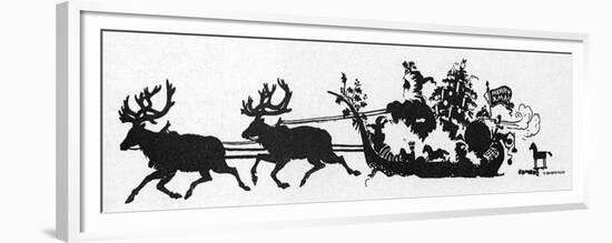 Father Christmas in Silhouette-E. Blomfield-Framed Premium Giclee Print