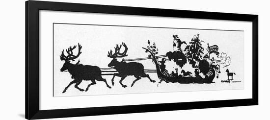 Father Christmas in Silhouette-E. Blomfield-Framed Art Print