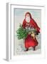 Father Christmas in the Snow, Victorian Postcard-null-Framed Giclee Print