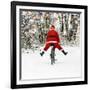 Father Christmas on a Bicycle, Freewheeling-null-Framed Photographic Print