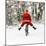 Father Christmas on a Bicycle, Freewheeling-null-Mounted Photographic Print