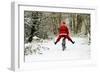 Father Christmas on a Bicycle, Freewheeling-null-Framed Photographic Print