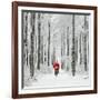Father Christmas on a Bicycle in Snow-null-Framed Photographic Print