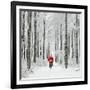 Father Christmas on a Bicycle in Snow-null-Framed Photographic Print