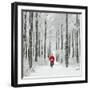 Father Christmas on a Bicycle in Snow-null-Framed Photographic Print