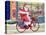 Father Christmas on a Bicycle-Tony Todd-Stretched Canvas