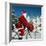 Father Christmas on Bicycle Cycling Past Fir-Ake Lindau and Johan De Meester-Framed Photographic Print