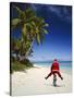 Father Christmas on Bicycle-null-Stretched Canvas