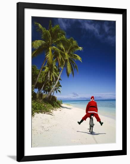 Father Christmas on Bicycle-null-Framed Photographic Print