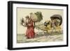 Father Christmas Pulling a Sledge of Presents-null-Framed Giclee Print