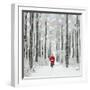 Father Christmas Riding Through Woodland-null-Framed Photographic Print