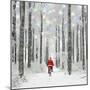 Father Christmas Riding Through Woodland-null-Mounted Photographic Print