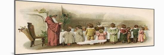 Father Christmas Saying Grace with Children-Ethel F Manning-Mounted Art Print